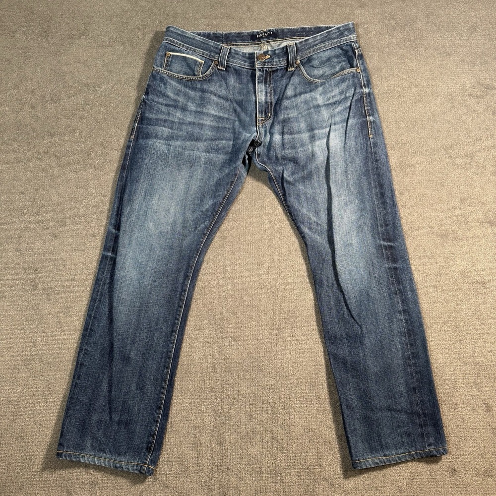 Fidelity Aidan Jimmy Jeans Men's 38x31 (Tag 36x31) Blue Straight Leg Denim